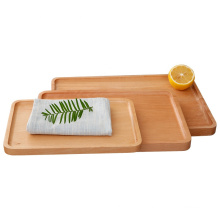 2020 Hot Sale Soild Wood Torched Rectangular Nesting Breakfast Custom Food Serving Tray With Double Handles